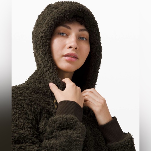 Lululemon oh so Sherpa half zip hoodie dark olive - Picture 3 of 16